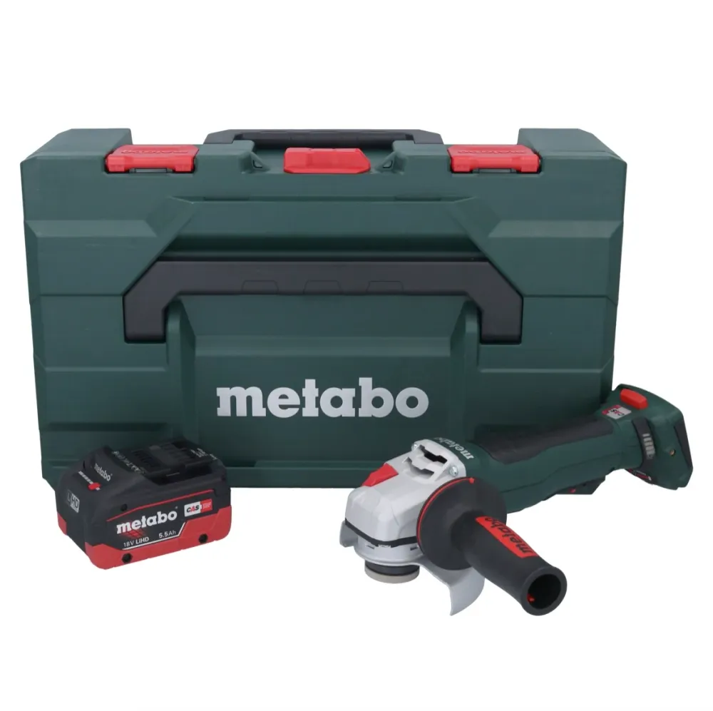 Akumulatorowa szlifierka kątowa Metabo WPB 18 LT BL 11-125 Quick 18 V 125 mm bezszczotkowa + 1x akumulator 5,5 Ah + metaBO...