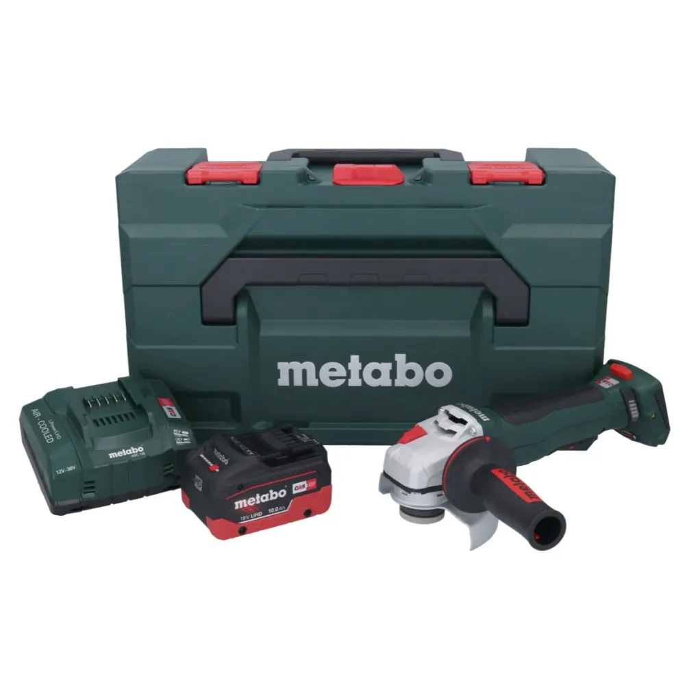 Akumulatorowa szlifierka kątowa Metabo WPB 18 LT BL 11-125 Quick 18 V 125 mm bezszczotkowa + 1x akumulator 10,0 Ah + ładow...