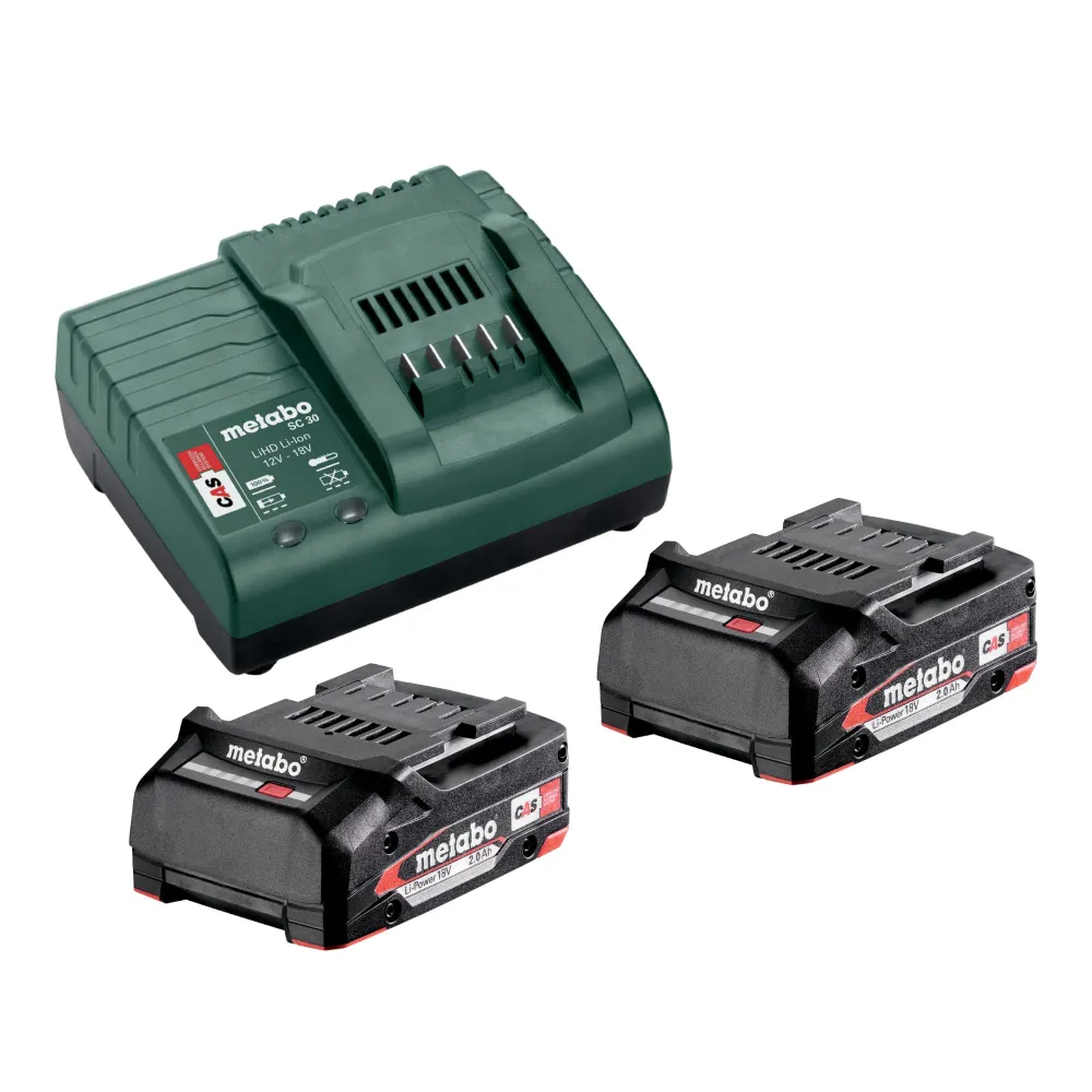 Metabo BS 18 L BL akumulatorowa wiertarko-wkrętarka 18 V 60 Nm bezszczotkowa ( 602326500 ) + 2x akumulator 2,0 Ah + ładowa...