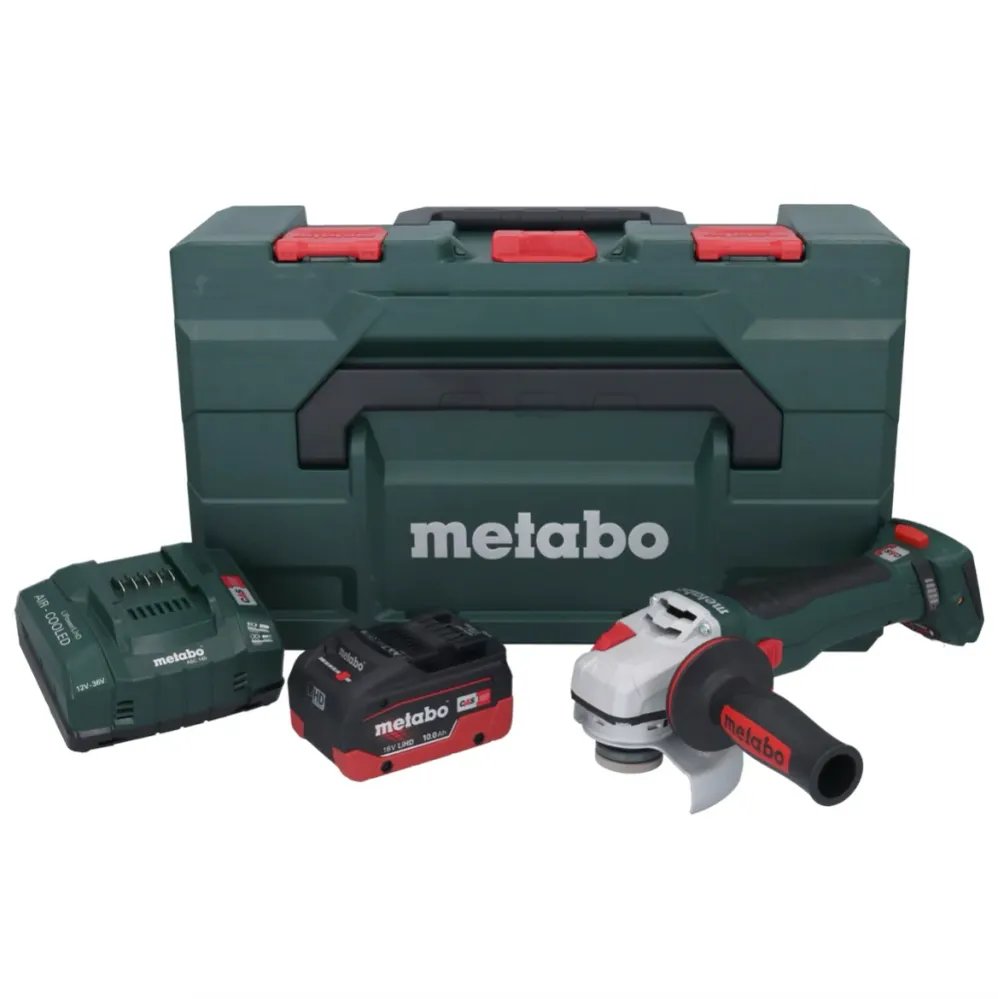 Metabo WB 18 LT BL 11-125 Szybka akumulatorowa szlifierka kątowa 18 V 125 mm bezszczotkowa + 1x akumulator 10,0 Ah + ładow...
