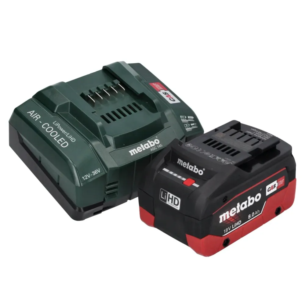 Metabo W 18 L BL 9-125 Akumulatorowa szlifierka kątowa 18 V 125 mm bezszczotkowa + 1x akumulator 8,0 Ah + ładowarka + metaBOX