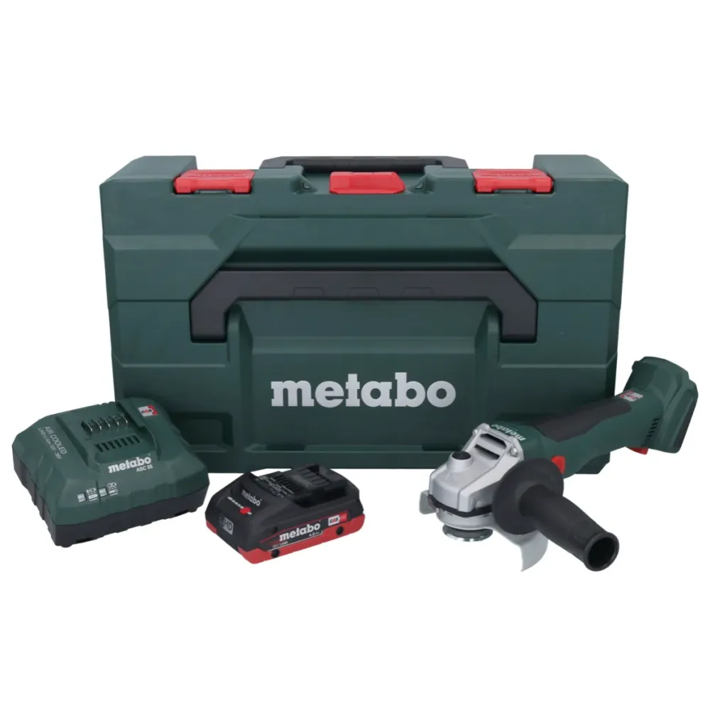 Metabo W 18 L BL 9-125 akumulatorowa szlifierka kątowa 18 V 125 mm bezszczotkowa + 1x akumulator 4,0 Ah + ładowarka + metaBOX