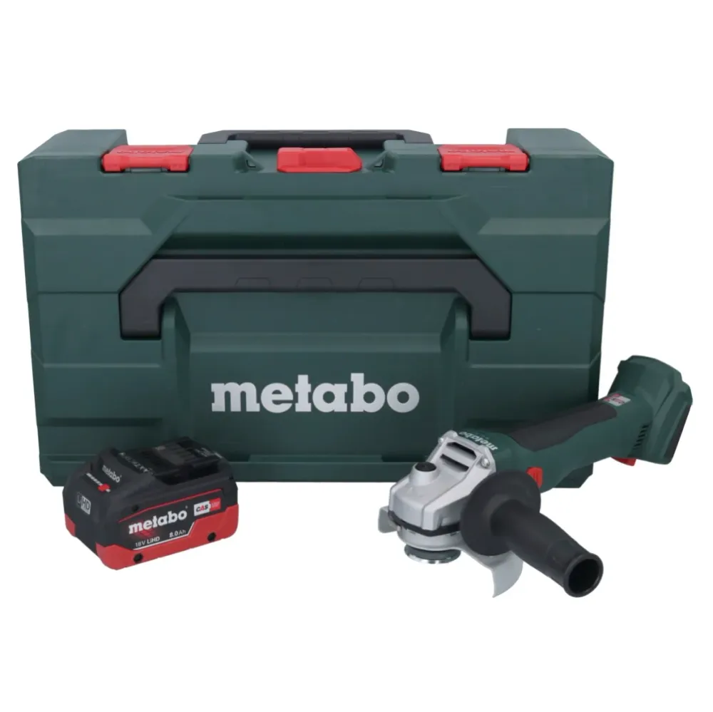 Metabo W 18 L BL 9-125 Akumulatorowa szlifierka kątowa 18 V 125 mm bezszczotkowa + 1x akumulator 8,0 Ah + metaBOX - bez ła...