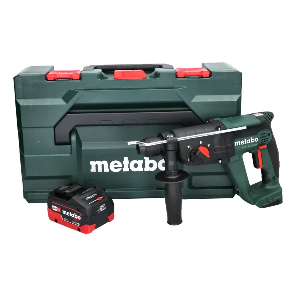 Metabo KH 18 LTX 24 akumulatorowy młot udarowo-obrotowy 18 V 2,1 J SDS plus + 1x akumulator 5,5 Ah + metaBOX - bez ładowarki