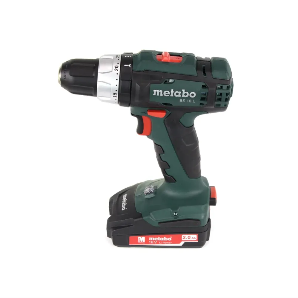 Metabo BS 18 L Set akumulatorowa wiertarko-wkrętarka 18 V 50 Nm ( 602321870 ) + 2x akumulator 2,0 Ah + ładowarka + zestaw...