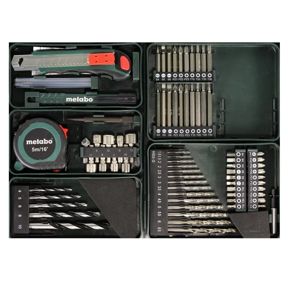 Metabo BS 18 L Set akumulatorowa wiertarko-wkrętarka 18 V 50 Nm ( 602321870 ) + 2x akumulator 2,0 Ah + ładowarka + zestaw...