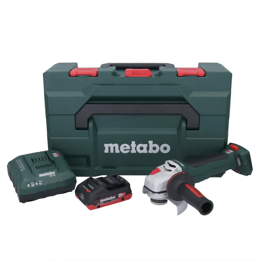 Metabo WPB 18 LT BL 11-125 Szybka akumulatorowa szlifierka kątowa 18 V 125 mm bezszczotkowa + 1x akumulator 4,0 Ah + ładow...
