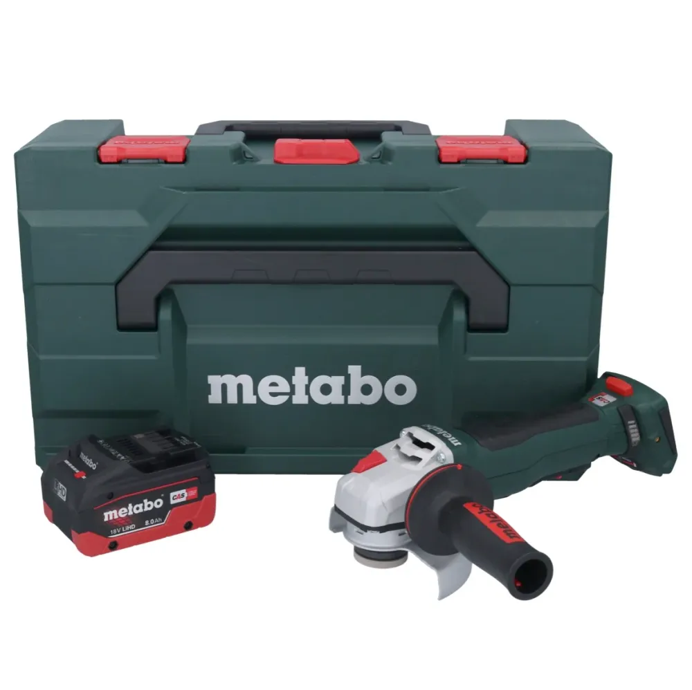 Metabo WPB 18 LT BL 11-125 Szybka akumulatorowa szlifierka kątowa 18 V 125 mm bezszczotkowa + 1x akumulator 8,0 Ah + metaB...