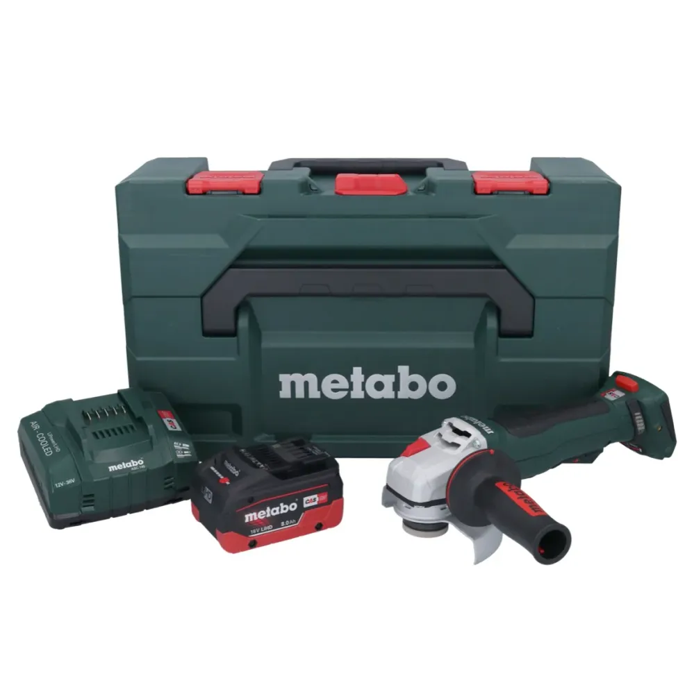 Metabo WPB 18 LT BL 11-125 Szybka akumulatorowa szlifierka kątowa 18 V 125 mm bezszczotkowa + 1x akumulator 8,0 Ah + ładow...
