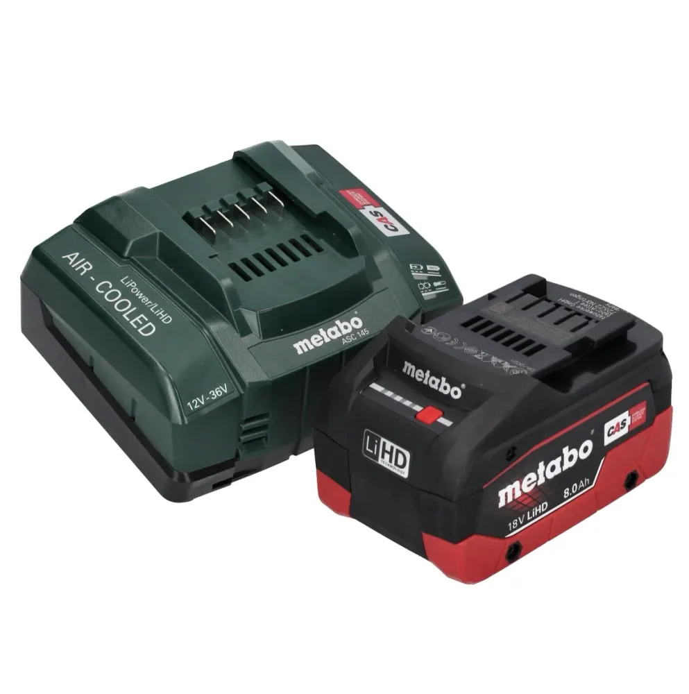 Metabo WPB 18 LT BL 11-125 Szybka akumulatorowa szlifierka kątowa 18 V 125 mm bezszczotkowa + 1x akumulator 8,0 Ah + ładow...