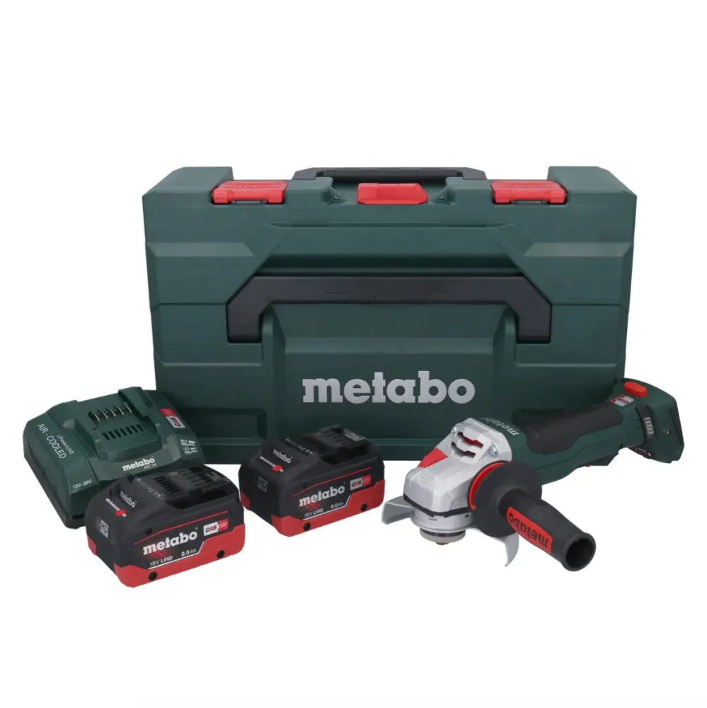 Metabo WPBA 18 LTX BL 15-125 Quick DS akumulatorowa szlifierka kątowa 18 V 125 mm bezszczotkowa + 2x akumulator 8,0 Ah + ł...