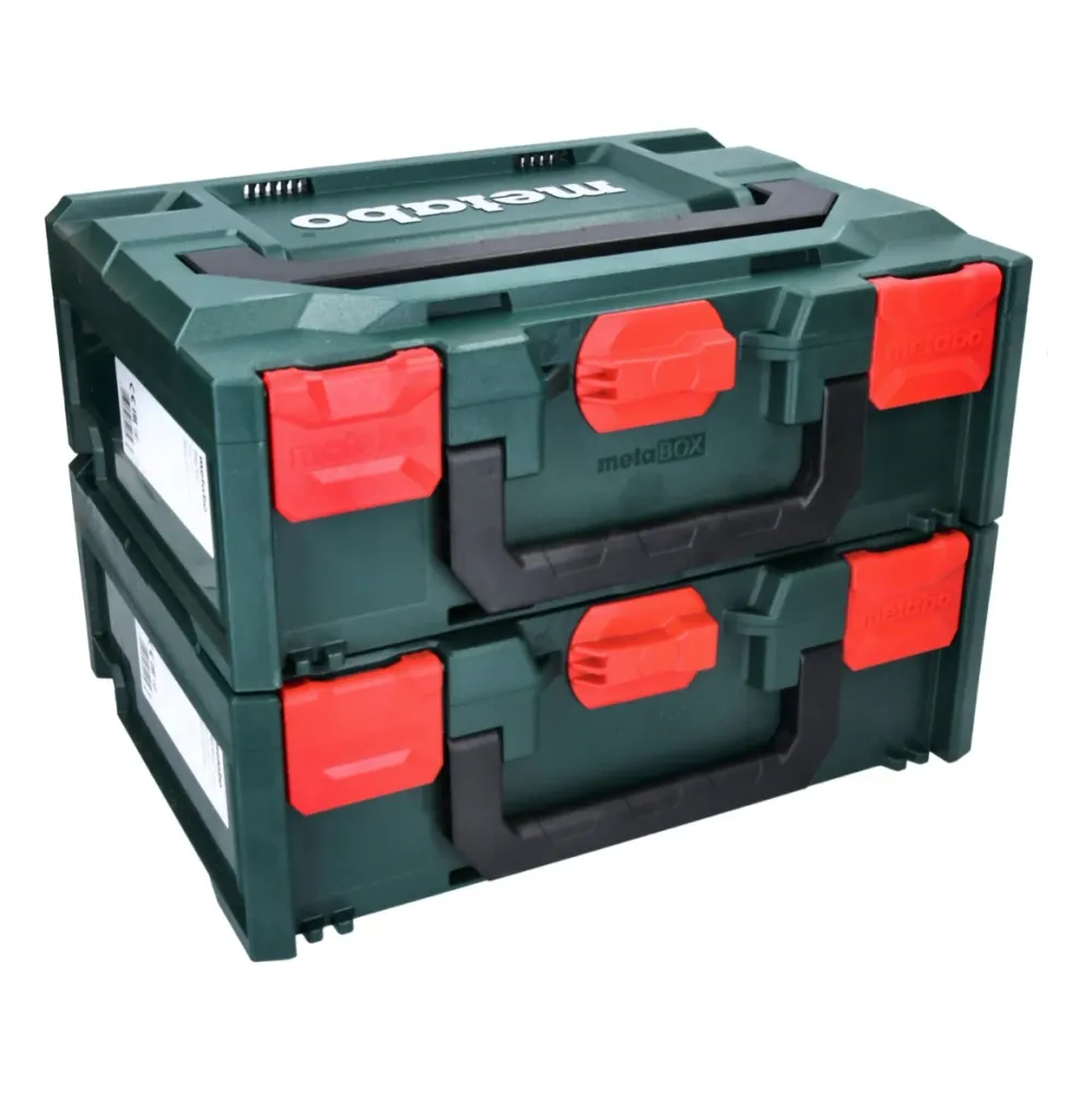 Zestaw Metabo metaBOX 145 2x Walizka narzędziowa systemowa sztaplowana 396 x 296 x 145 mm - bez wkładki