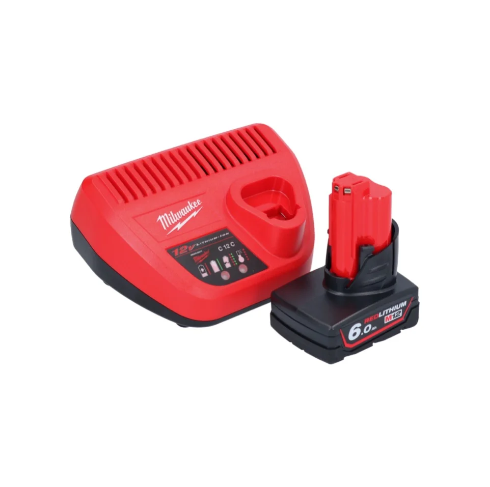 Milwaukee M12 BDC6-601C Akumulatorowa wyciorarka do rur 12 V + 1x akumulator 6,0 Ah + ładowarka + spirala + wiadro
