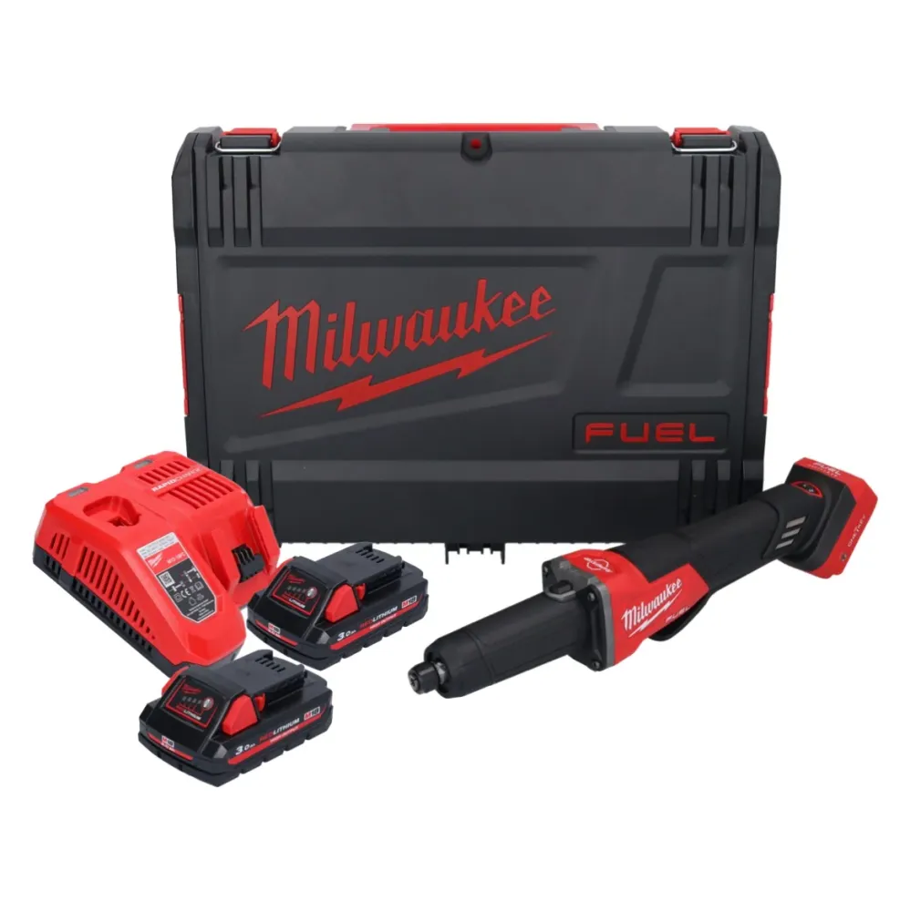 Milwaukee M18 FDGROVPDB-302X Akumulatorowa szlifierka prosta 18 V bezszczotkowa + 2x akumulator 3,0 Ah + ładowarka + pudeł...
