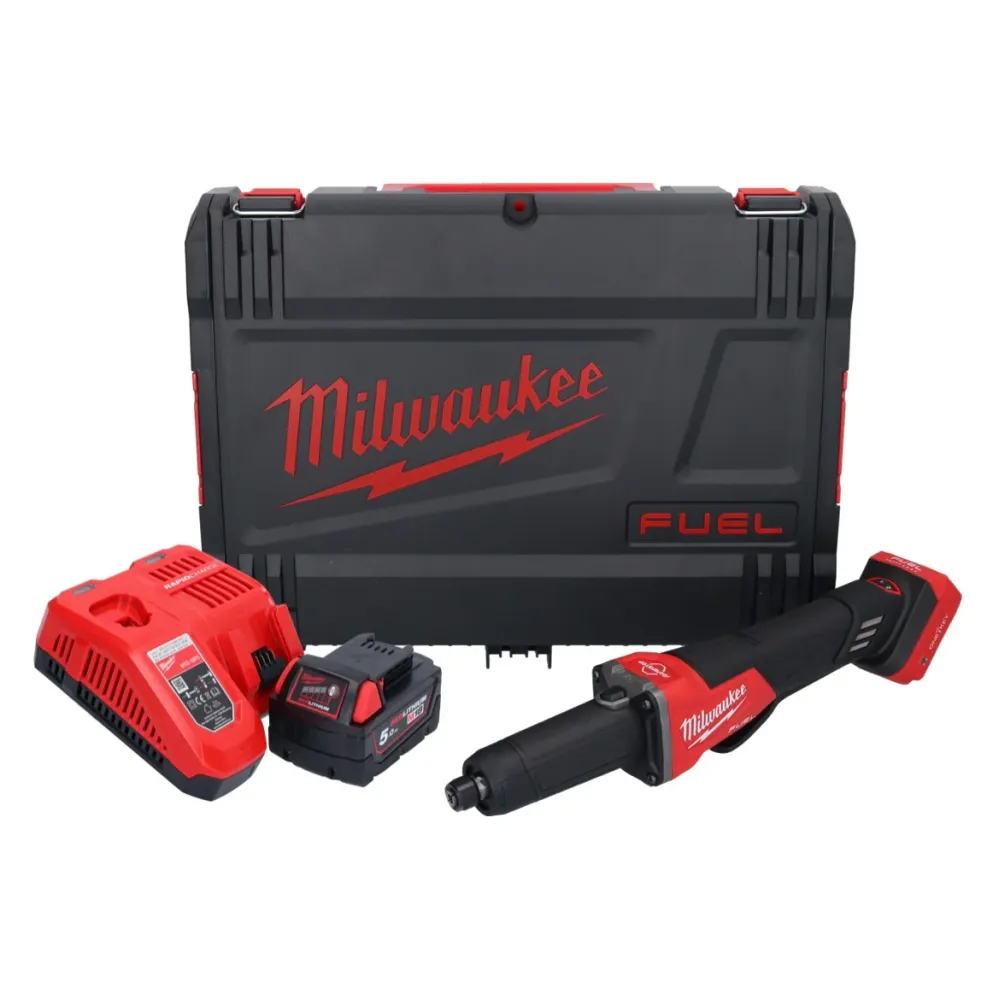Milwaukee M18 FDGROVPDB-501X Akumulatorowa szlifierka prosta 18 V bezszczotkowa + 1x akumulator 5,0 Ah + ładowarka + pudeł...
