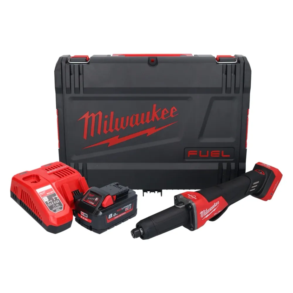 Milwaukee M18 FDGROVPDB-801X Akumulatorowa szlifierka prosta 18 V bezszczotkowa + 1x akumulator 8,0 Ah + ładowarka + pudeł...