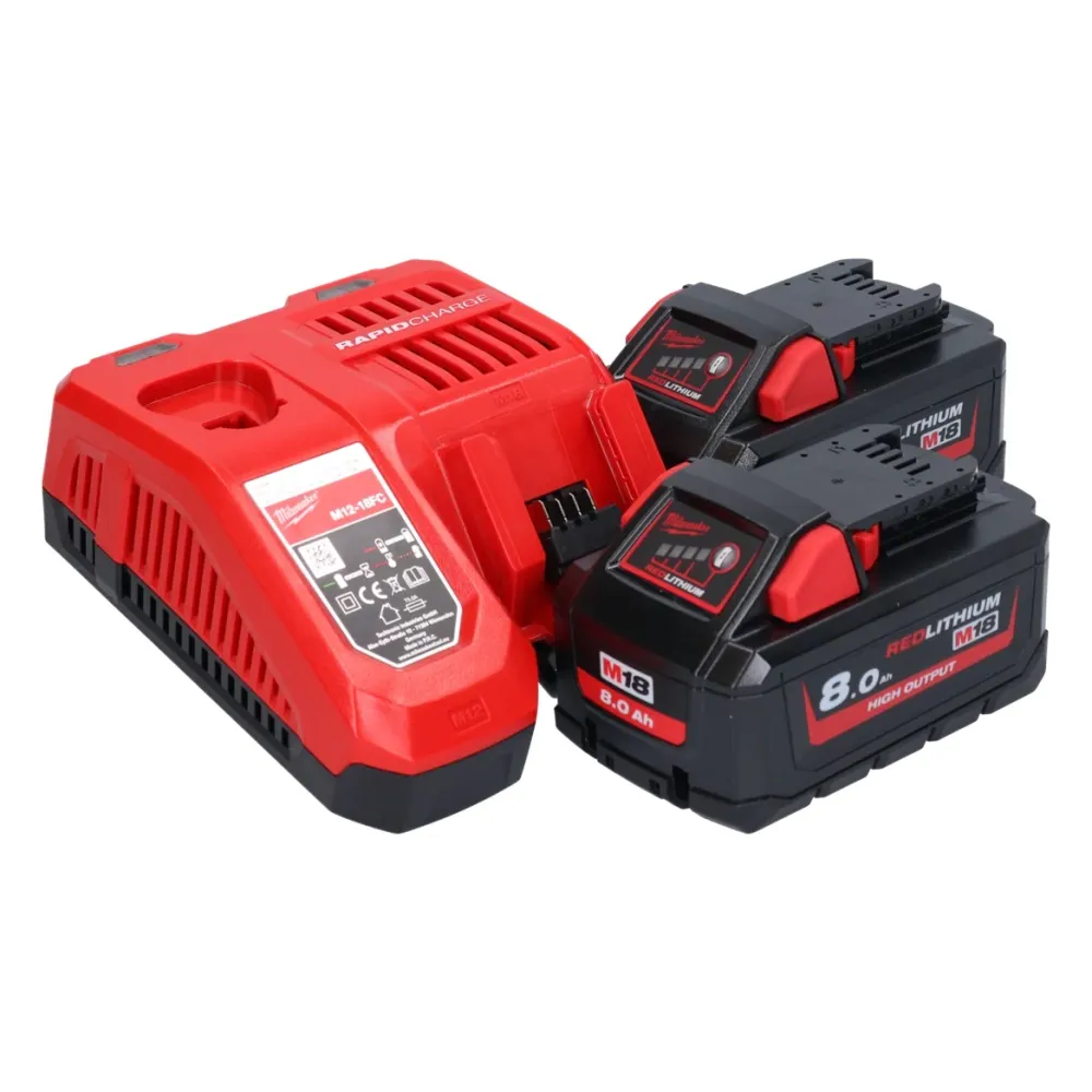 Milwaukee M18 FDGROVPDB-802X Akumulatorowa szlifierka prosta 18 V bezszczotkowa + 2x akumulator 8,0 Ah + ładowarka + pudeł...