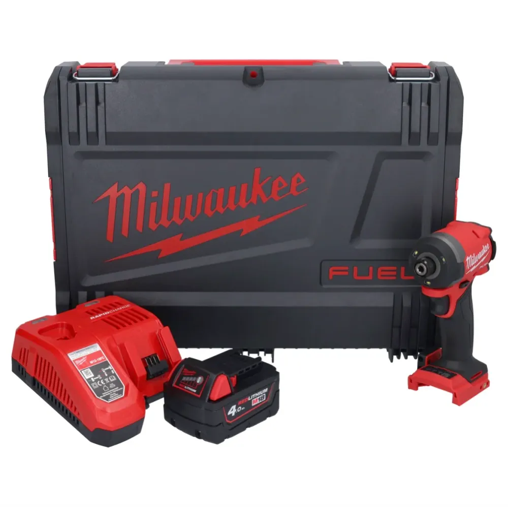 Milwaukee M18 FID3-401X Akumulatorowy klucz udarowy 18 V 1/4" 226 Nm bezszczotkowy + 1x akumulator 4,0 Ah + ładowarka + sk...