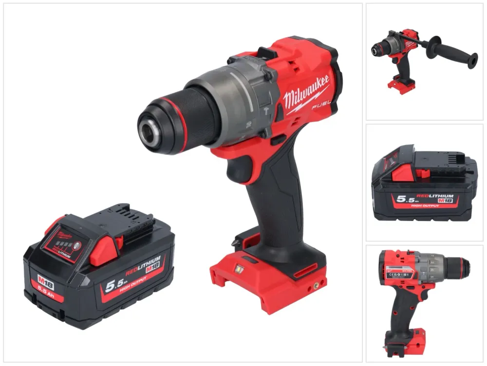 Milwaukee M18 FPD3-551 akumulatorowa wiertarko-wkrętarka udarowa 18 V 158 Nm bezszczotkowa + 1x akumulator 5,5 Ah - bez ła...