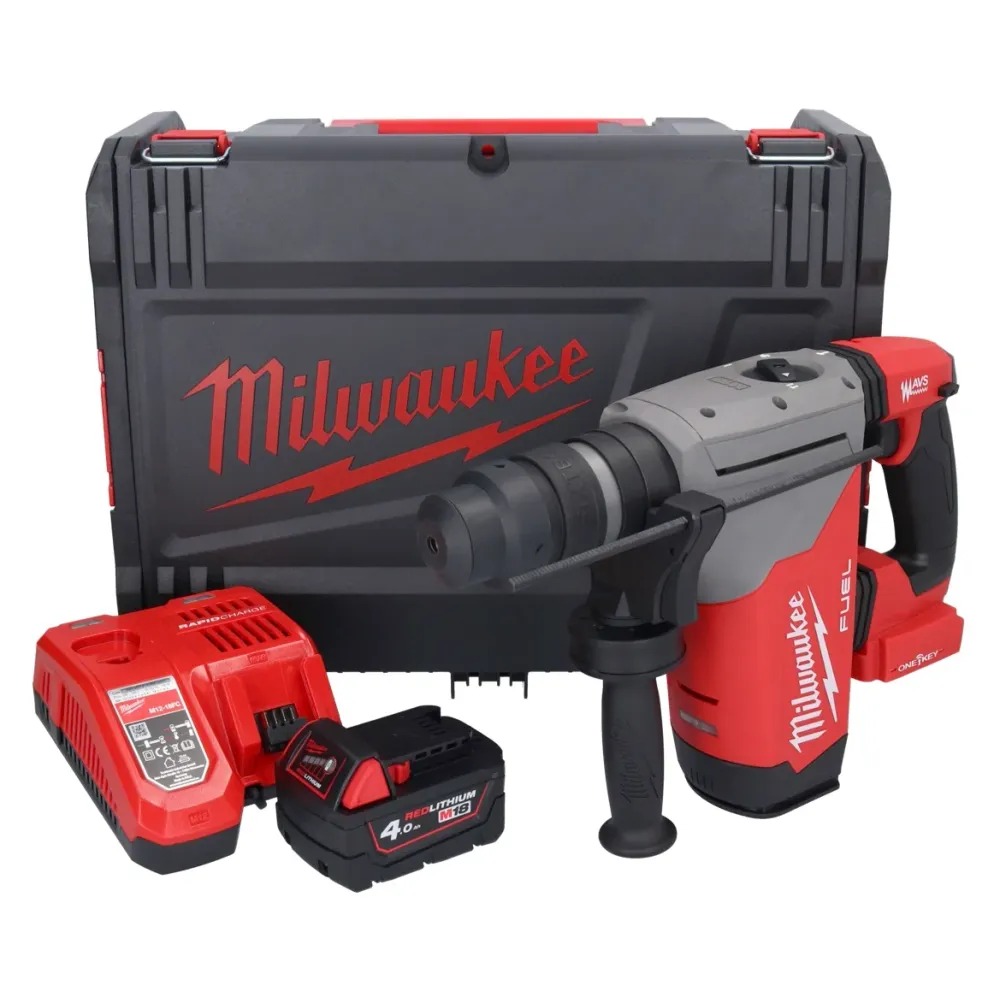 Milwaukee M18 ONEFHPX-401X Akumulatorowy młot udarowo-obrotowy 18 V 5,0 J bezszczotkowy + 1x akumulator 4,0 Ah + ładowarka...