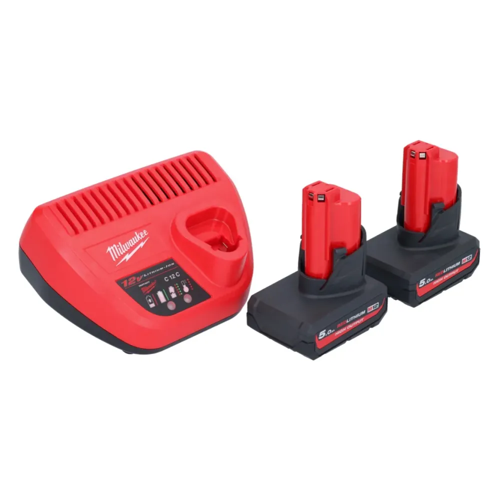 Milwaukee M12 FCOT-502 przecinarka do wielu materiałów 12 V 76 mm bezszczotkowa + 2x akumulator 5,0 Ah + ładowarka