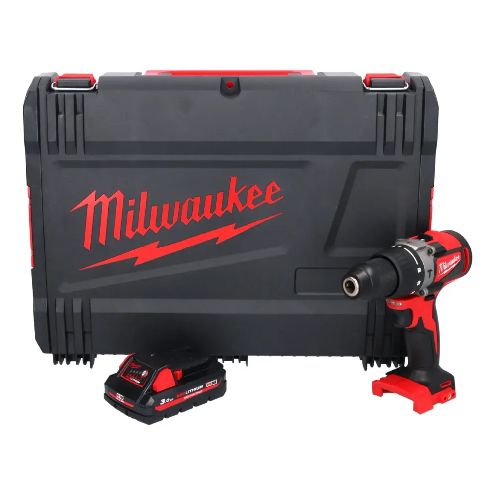 Milwaukee M18 BLPD2-301X akumulatorowa wiertarko-wkrętarka udarowa 18 V 82 Nm bezszczotkowa + 1x akumulator 3,0 Ah + skrzy...
