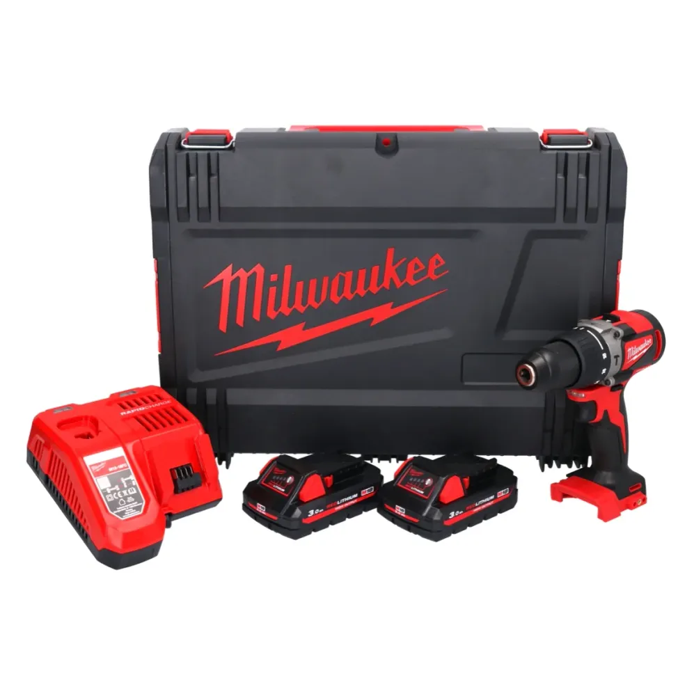 Milwaukee M18 BLPD2-302X akumulatorowa wiertarko-wkrętarka udarowa 18 V 82 Nm bezszczotkowa + 2x akumulator 3,0 Ah + ładow...