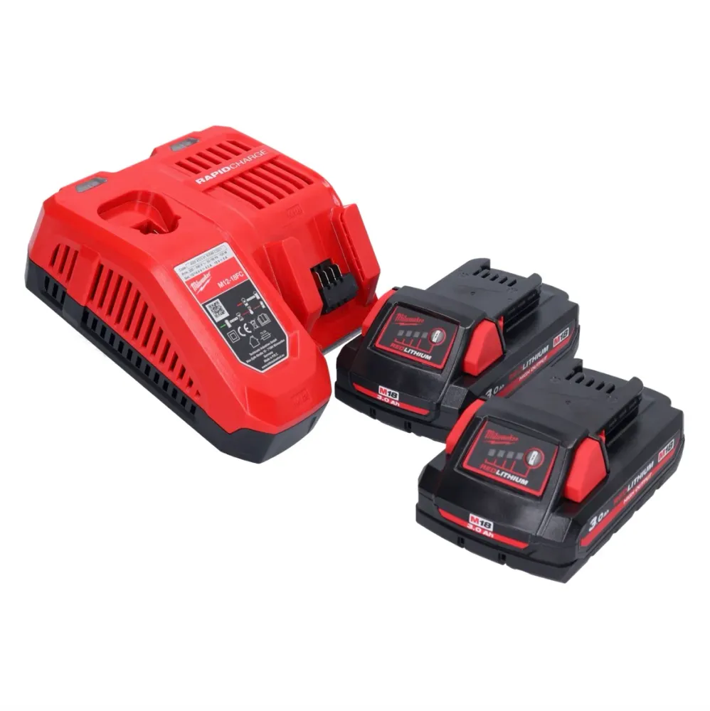 Milwaukee M18 BQSS-302 akumulatorowa szlifierka oscylacyjna 18 V 113 x 104 mm bezszczotkowa + 2x akumulator 3,0 Ah + ładow...