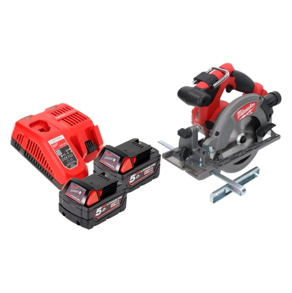 Milwaukee M18 CCS55-502 Akumulatorowa pilarka tarczowa 18 V 165 mm + 2x akumulator 5,0 Ah + ładowarka