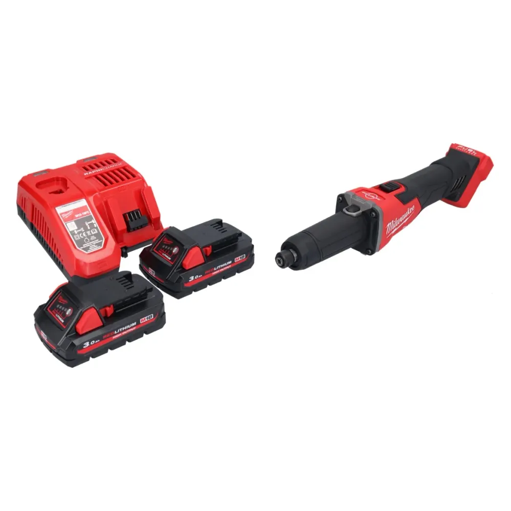 Milwaukee M18 FDGRB-302 Akumulatorowa szlifierka prosta 18 V 50 mm bezszczotkowa + 2x akumulator 3,0 Ah + ładowarka