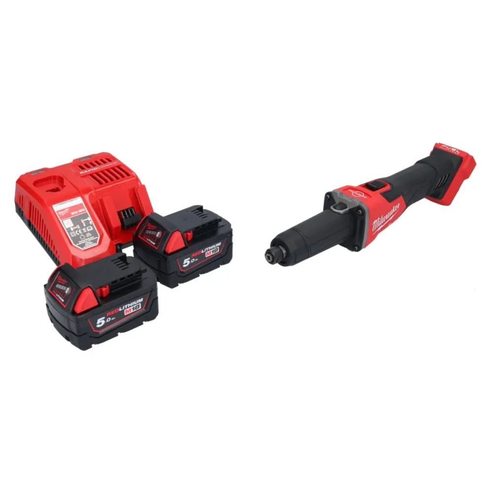 Milwaukee M18 FDGRB-502 Akumulatorowa szlifierka prosta 18 V 50 mm bezszczotkowa + 2x akumulator 5,0 Ah + ładowarka