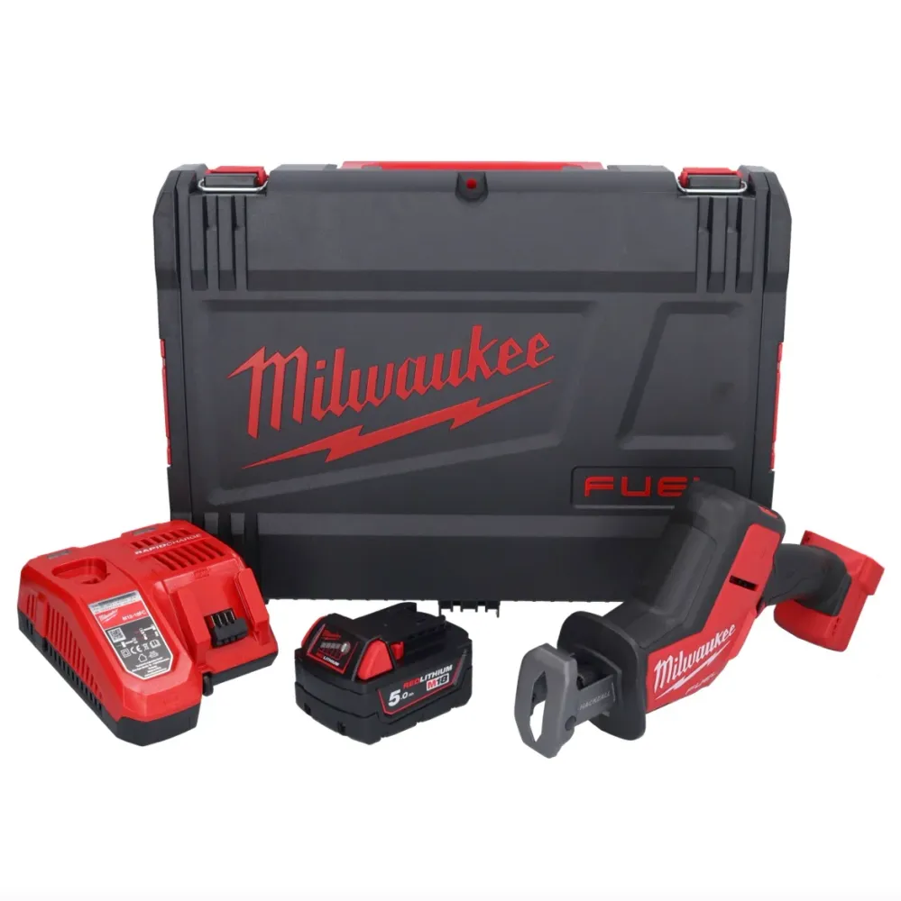 Milwaukee M18 FHZ-501X akumulatorowa pilarka szablasta 18 V 22 mm bezszczotkowa + 1x akumulator 5,0 Ah + ładowarka + pudeł...
