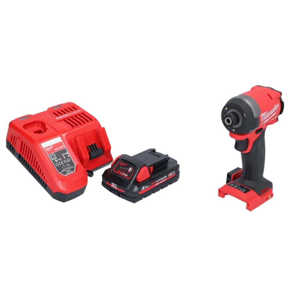 Milwaukee M18 FID3-301 akumulatorowy klucz udarowy 18 V 1/4" 226 Nm bezszczotkowy + 1x akumulator 3,0 Ah + ładowarka