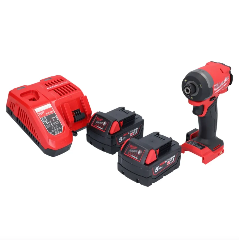 Milwaukee M18 FID3-502 akumulatorowy klucz udarowy 18 V 1/4" 226 Nm bezszczotkowy + 2x akumulator 5,0 Ah + ładowarka