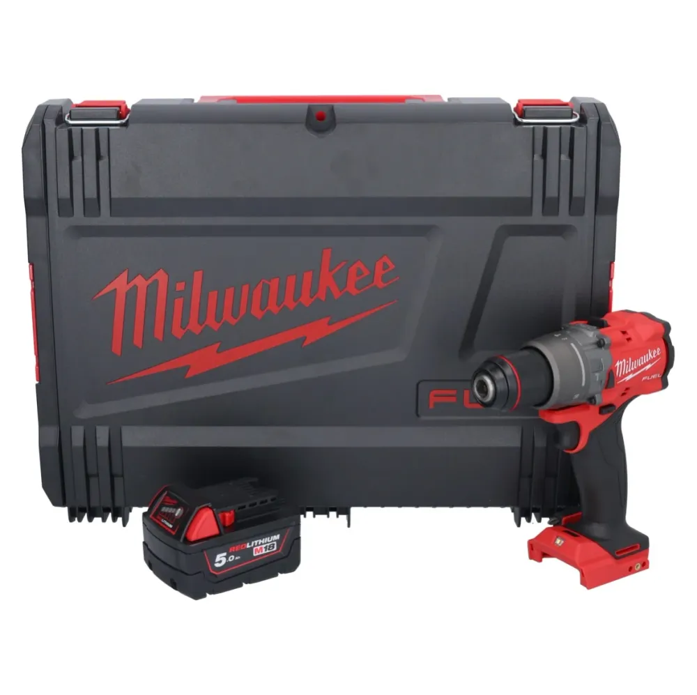 Milwaukee M18 FPD3-501X akumulatorowa wiertarko-wkrętarka udarowa 18 V 158 Nm bezszczotkowa + 1x akumulator 5,0 Ah + skrzy...