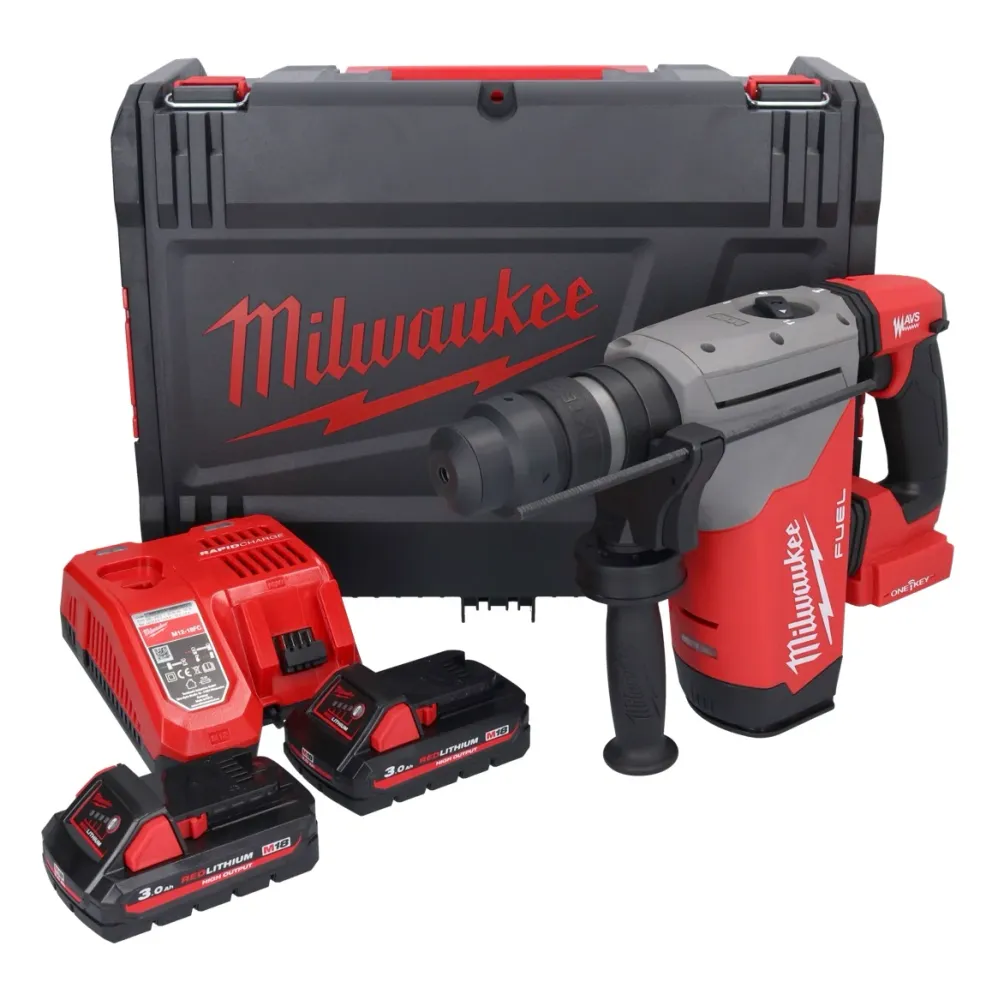 Milwaukee M18 ONEFHPX-302X akumulatorowy młot udarowo-obrotowy 18 V 5,0 J bezszczotkowy + 2x akumulator 3,0 Ah + ładowarka...