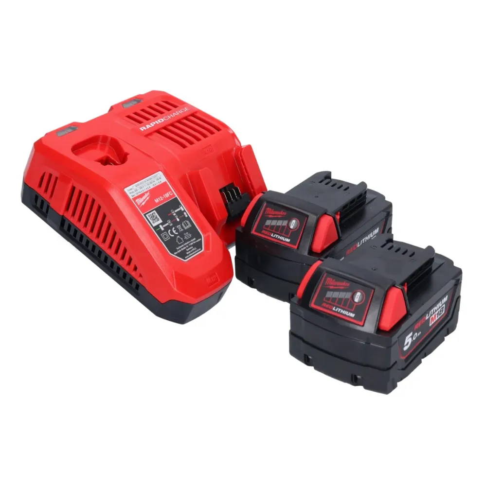 Milwaukee M18 ONEID2-502 akumulatorowy klucz udarowy 18 V 226 Nm 1/4" bezszczotkowy + 2x akumulator 5,0 Ah + ładowarka