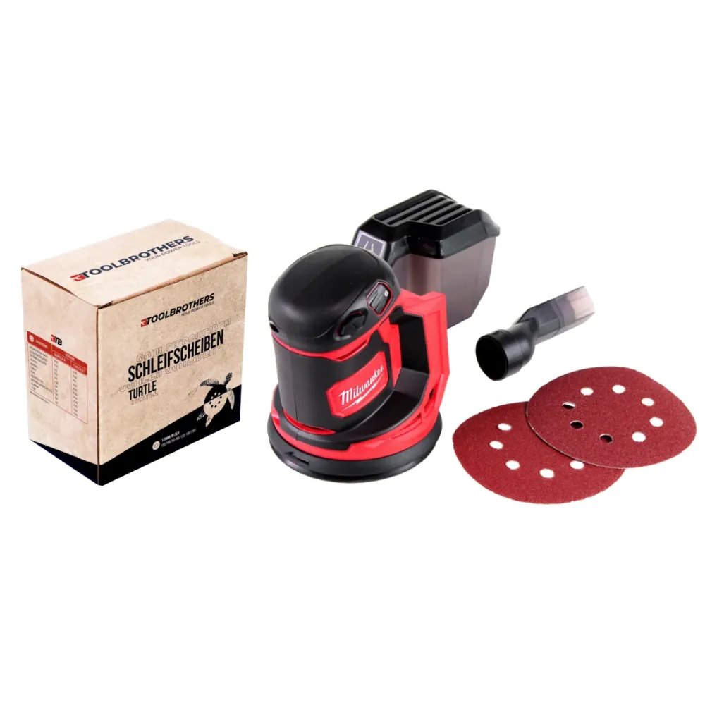 Toolbrothers TURTLE zestaw szlifierski 125mm + Milwaukee M18 BOS125-0 akumulatorowa szlifierka oscylacyjna 18V 125mm solo...