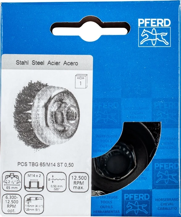 PFERD szczotka garnkowa POS TBG ST ( 8000435482 ) Ø 65 mm M14 grubość drutu 0,5 mm