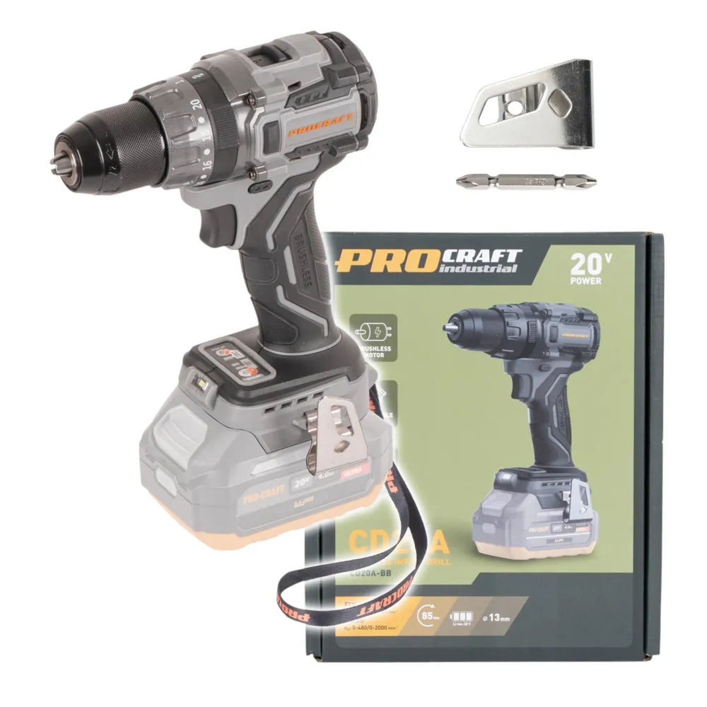 Procraft CD20Abb Akumulatorowa wiertarko-wkrętarka 20 V 85 Nm solo - bez akumulatora, bez ładowarki