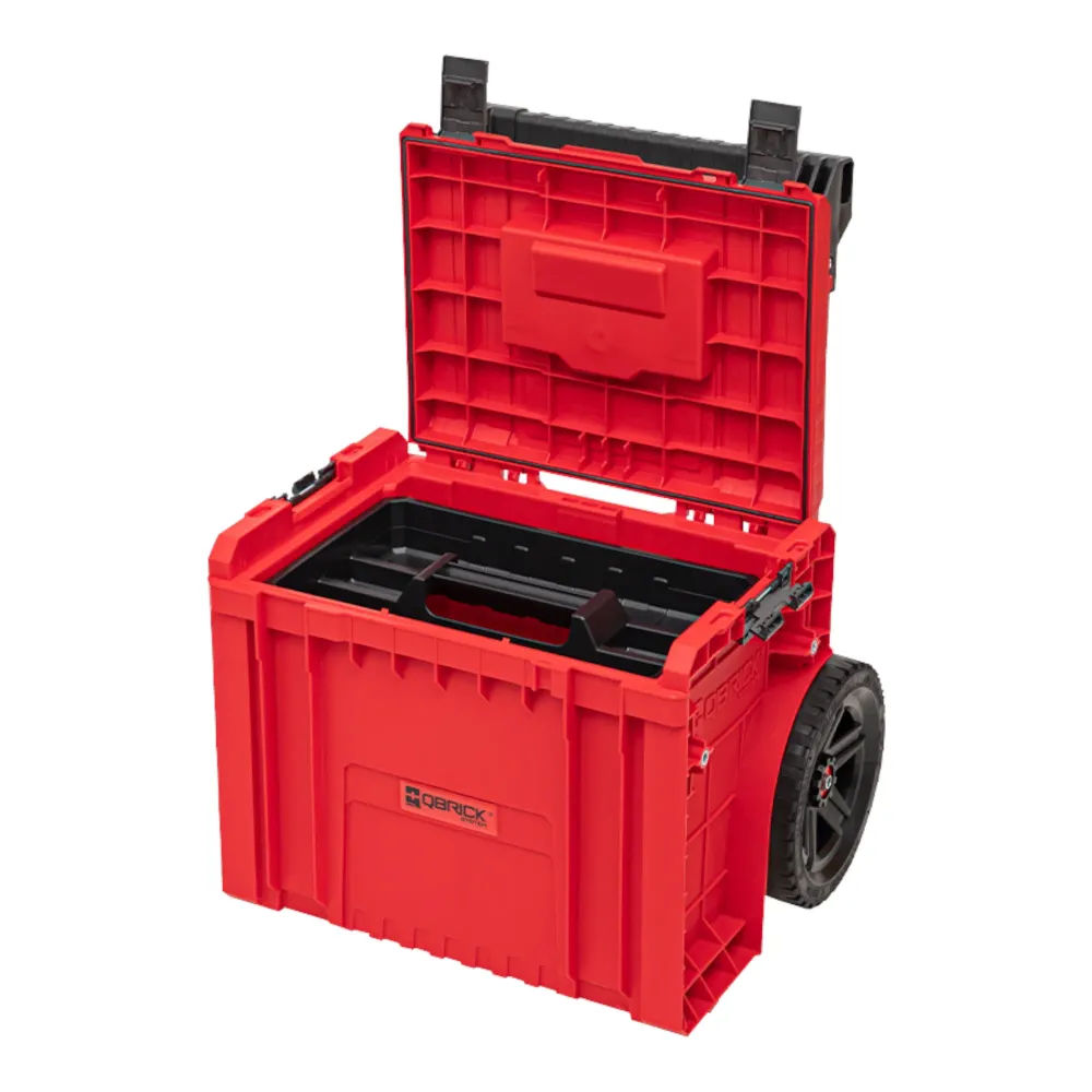 Qbrick System PRO Cart 2.0 Plus RED ULTRA HD sztaplowany 490 x 415 x 660 mm 29 l IP54 zdejmowany podwójny uchwyt teleskopowy