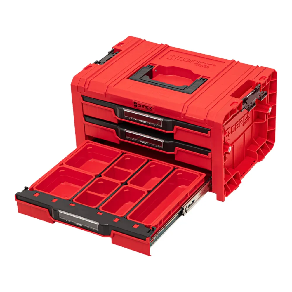 Qbrick System PRO Drawer 3 Toolbox 2.0 Expert RED ULTRA HD Toolbox 450 x 310 x 244 mm 13,5 l z możliwością sztaplowania IP...
