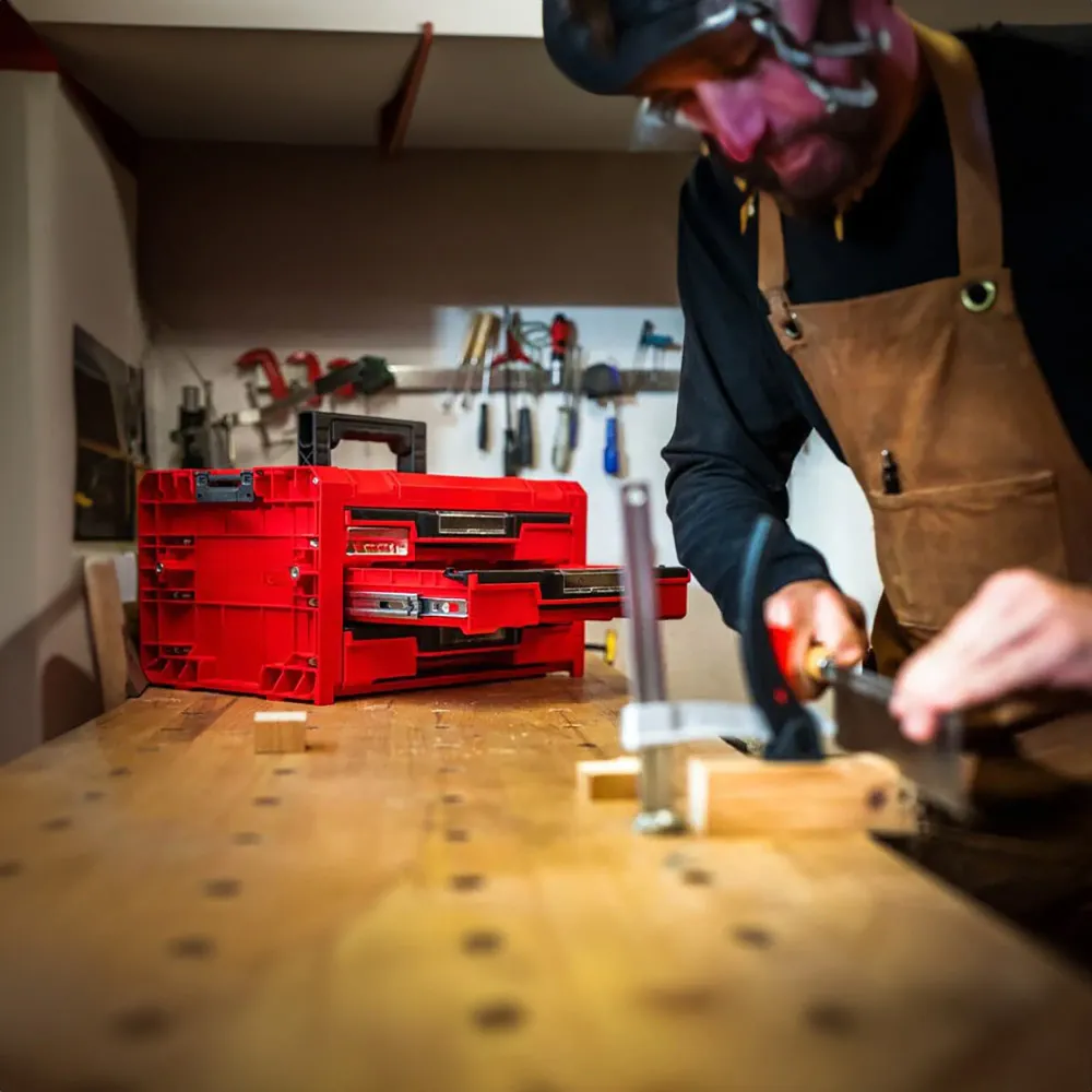 Qbrick System PRO Drawer 3 Toolbox 2.0 Expert RED ULTRA HD Toolbox 450 x 310 x 244 mm 13,5 l z możliwością sztaplowania IP...