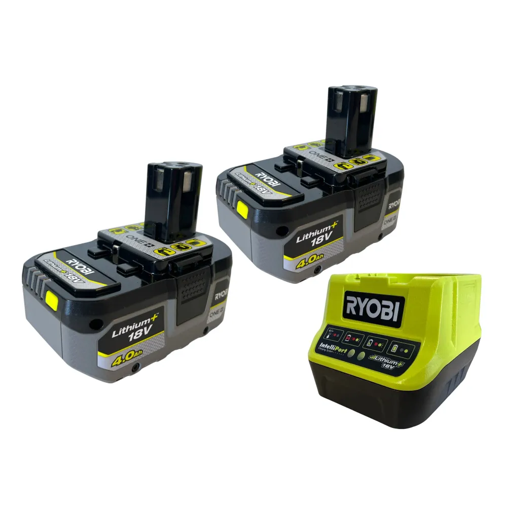 Ryobi R18AG-0 Akumulatorowa szlifierka kątowa 18 V ONE+ 115 mm + 2x akumulator 4,0 Ah + ładowarka