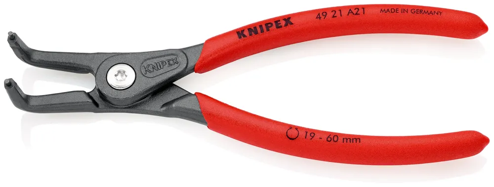 Szczypce precyzyjne do pierścieni Segera wygięte 90' zewnętrzne 165 mm | 49 21 A21