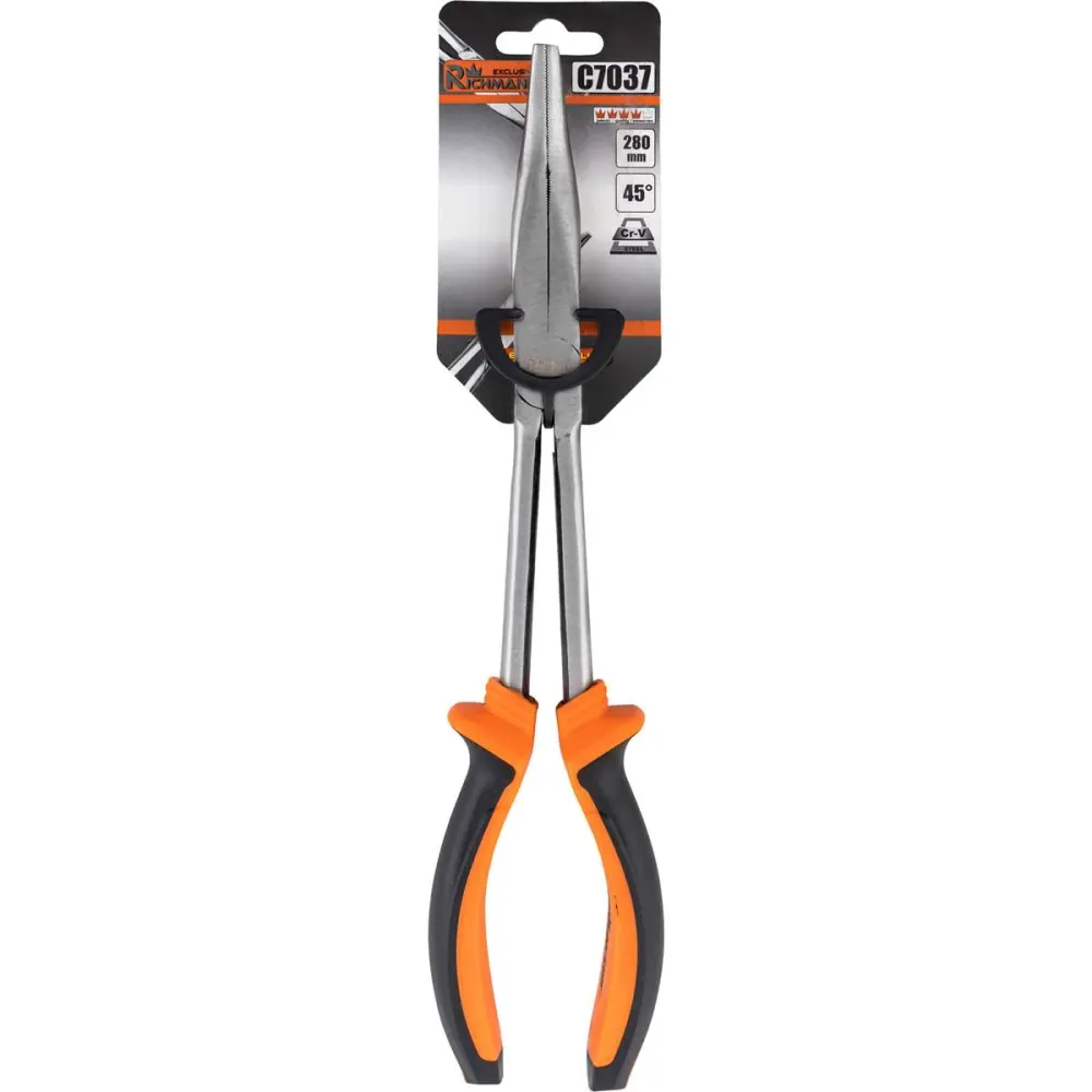 Szczypce uniwersalne kombinerki długie 280 mm wygięte 45° | C7037