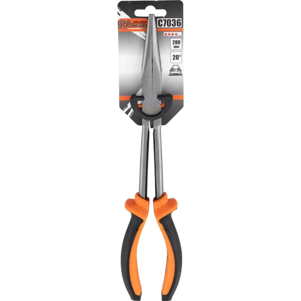 Szczypce uniwersalne kombinerki długie 280mm wygięte 20° | C7036