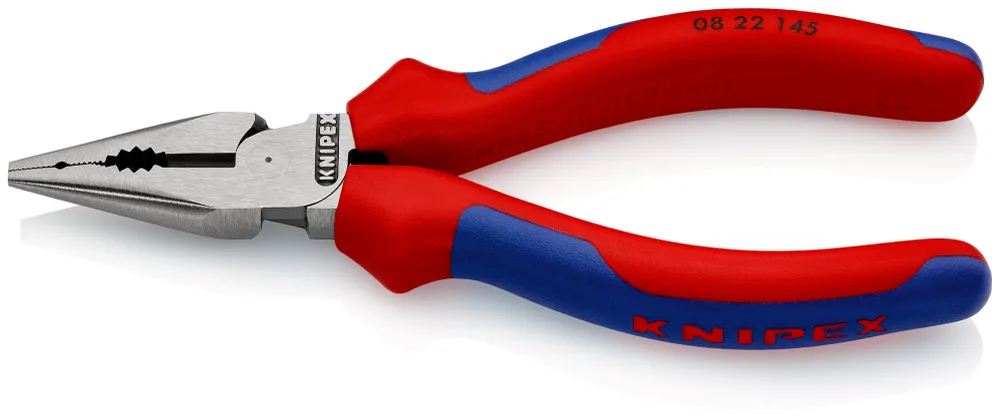 Szczypce uniwersalne kombinerki ostro zakończone szczęki 145 mm | 08 22 145