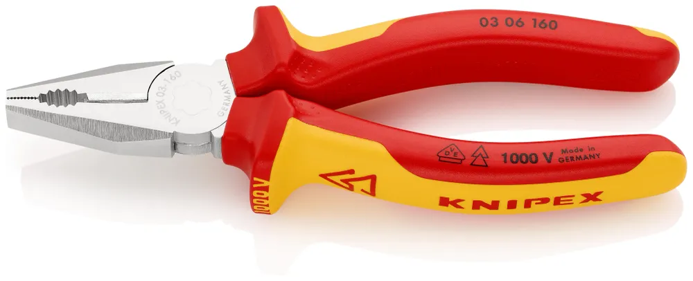 Szczypce uniwersalne kombinerki VDE 160 mm | 03 06 160