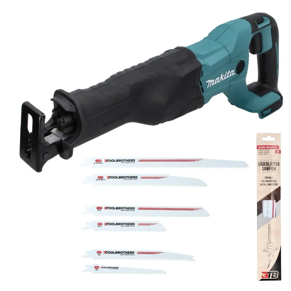 Toolbrothers SAWFISH Zestaw pił szablastych 6 szt. + Makita DJR 186 Z Akumulatorowa pił szablasta 18 V Solo - bez akumulat...